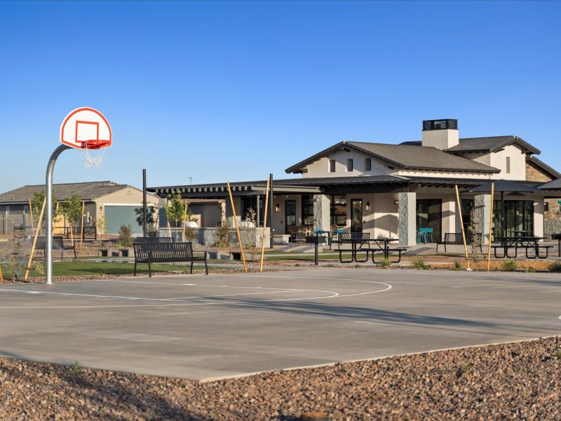 Community basketball court modeled at Bella Vista Trails