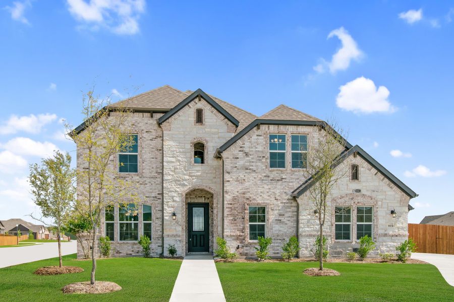 Elevation B with Stone | Concept 3115 at Massey Meadows in Midlothian, TX by Landsea Homes