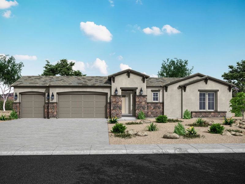 Lyra at Arroyo Norte hacienda exterior elevation new home construction by William Ryan Homes Phoenix