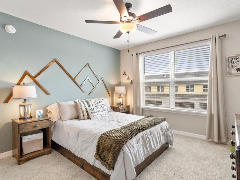 Secondary bedrooms provide space for everyone in your household - Mariposa townhome model in St. Cloud, FL