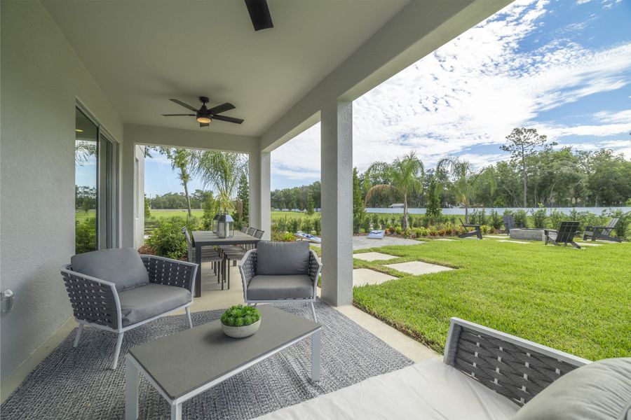 Patio & Backyard | Newcastle | Harrell Oaks in Orlando, FL | Landsea Homes