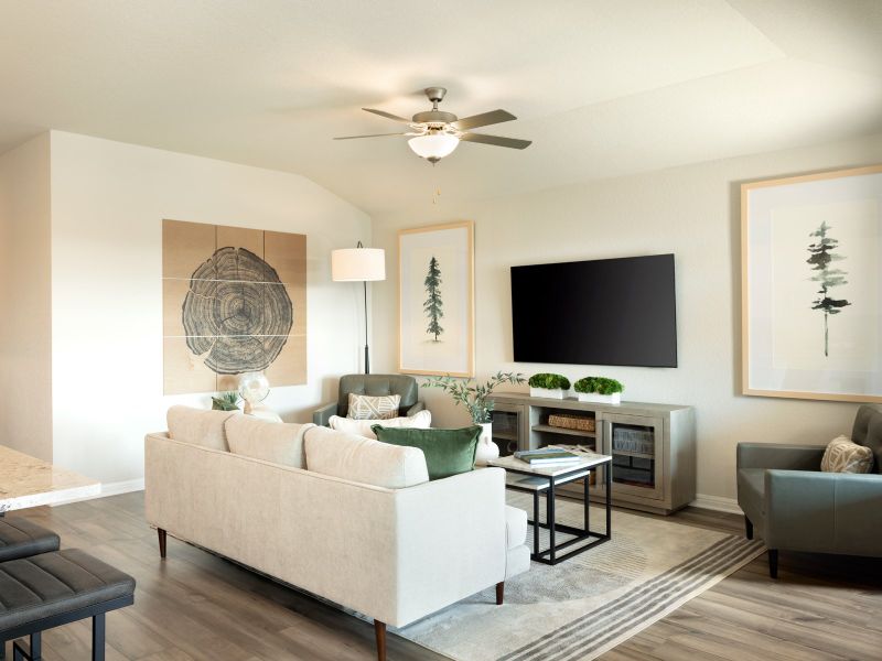 Have a great view of this living area from the kitchen.