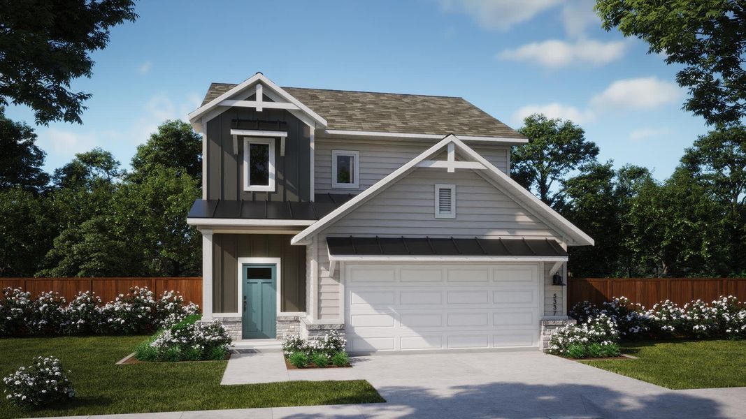Elevation F | Addison at Village at Manor Commons in Manor, TX by Landsea Homes