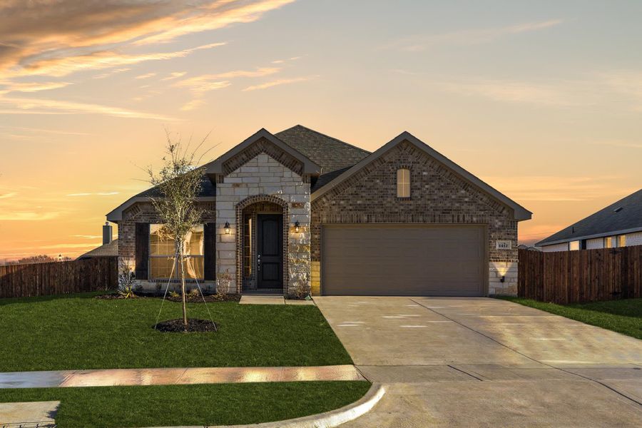 Elevation A with Stone | Concept 2065 at Chisholm Hills in Cleburne, TX by Landsea Homes