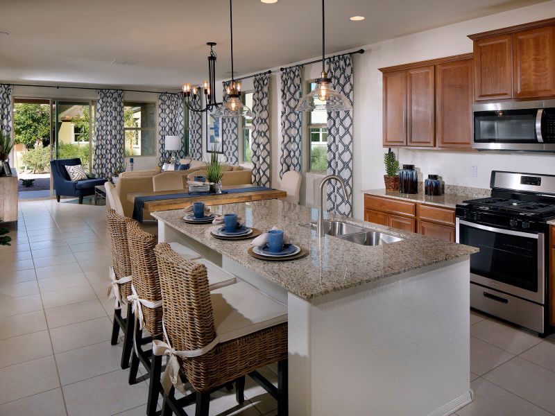 The open concept kitchen is a great place to gather with friends and family.