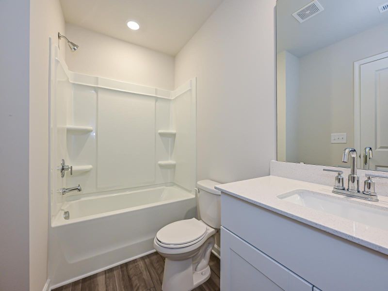 Secondary Bathroom in the Dallas Floorplan at Morgan Hills.