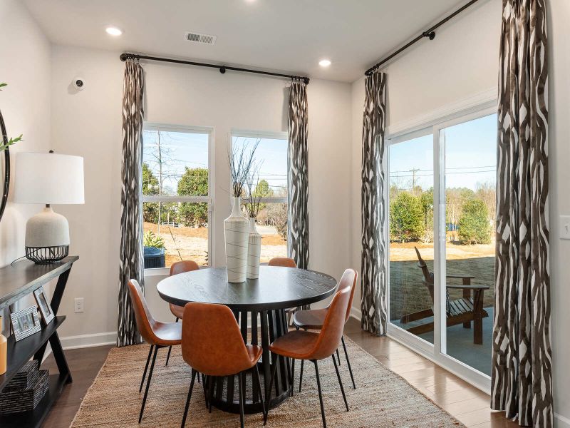 The spacious dining area offers room for plenty of seating.