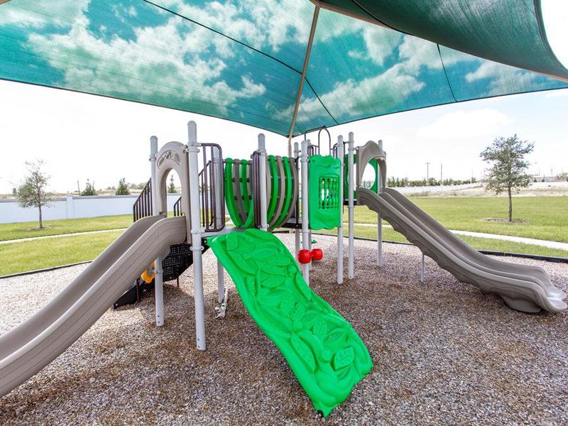 Kiddos at Gracelyn Grove can enjoy the neighborhood playground with shaded play equipment