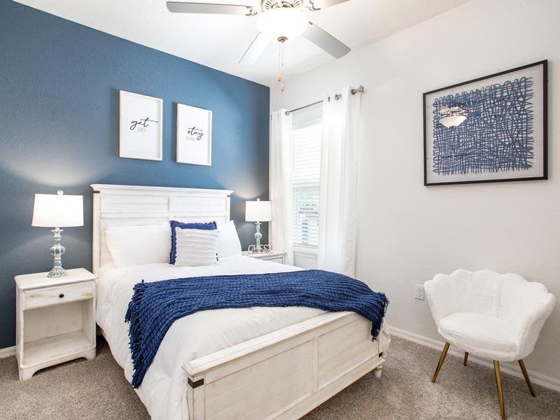 Versatile secondary bedrooms can be designed to suit your household`s needs - Shelby model home in Davenport, FL