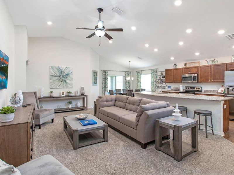 Homes at Summercrest offer desirable open-concept living space - Parker model home in Ocala, FL