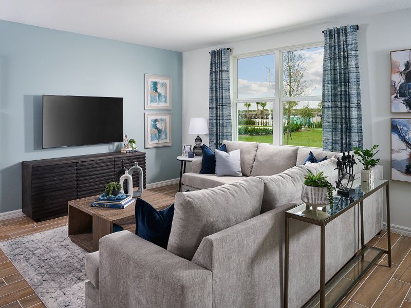 Family room modeled at Eden Hills