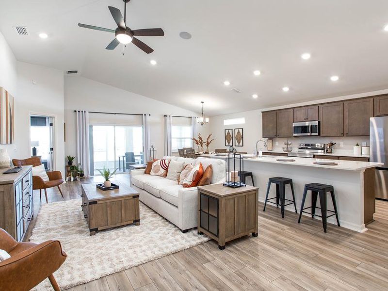 Enjoy time with family and friends in your spacious, open living area - Serendipity model home in Zephyrhills