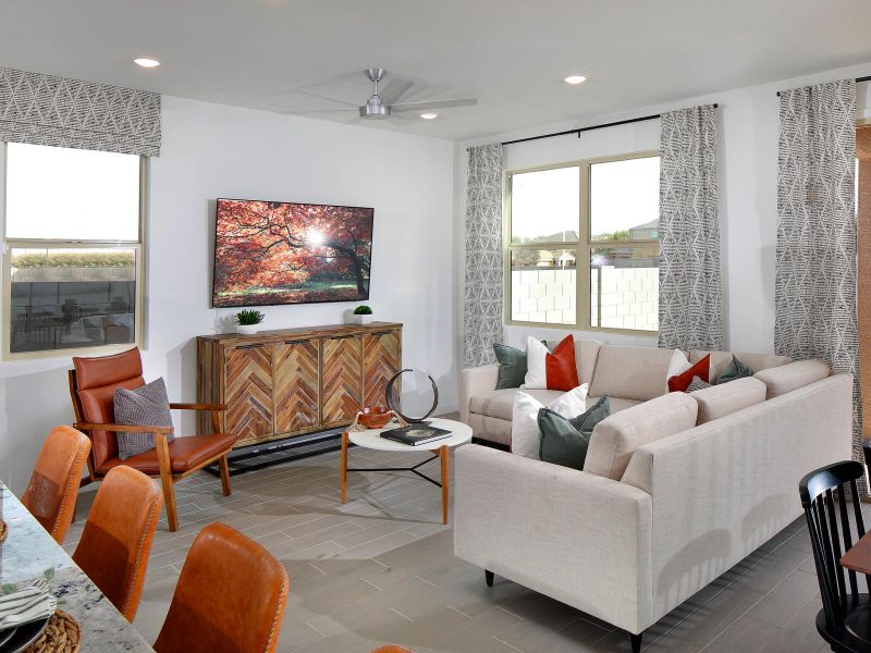 Leslie living room as modeled at Copper Ridge.