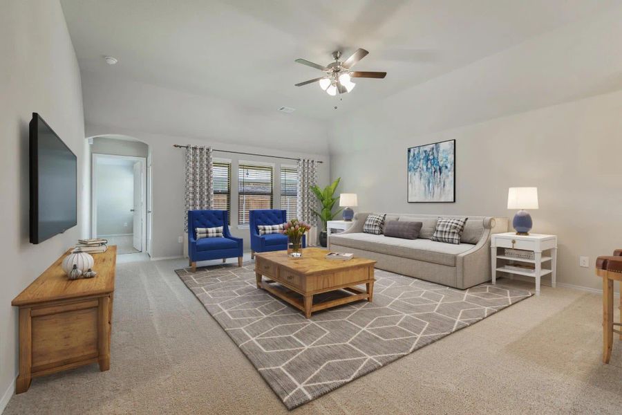 Family Room | Concept 1638 at Chisholm Hills in Cleburne, TX by Landsea Homes