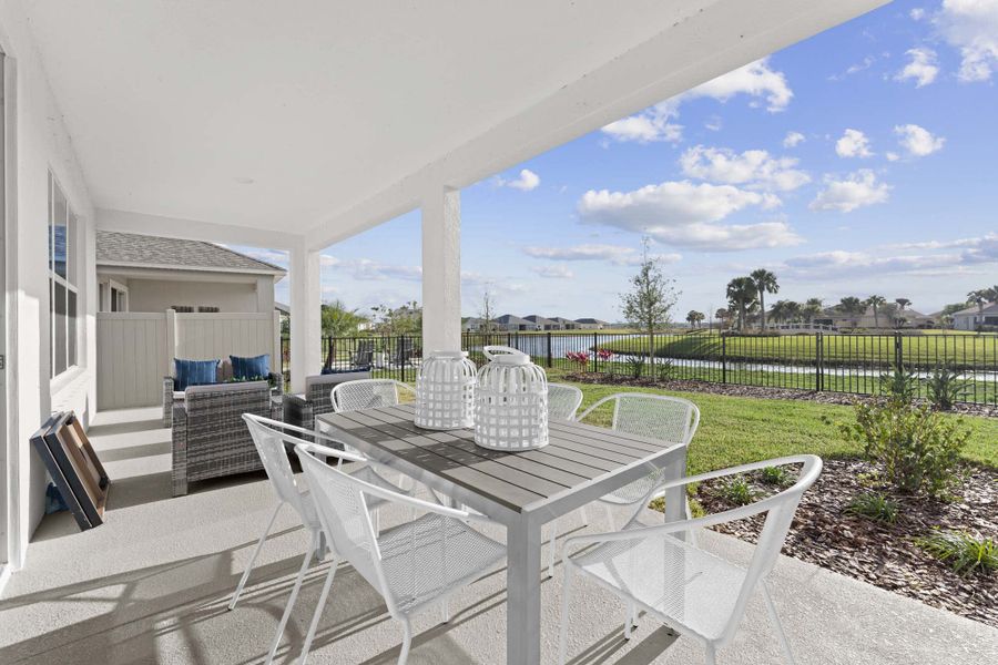 Covered Porch - Serenity - The Courtyards at Waterstone in Palm Bay, Florida by Landsea Homes