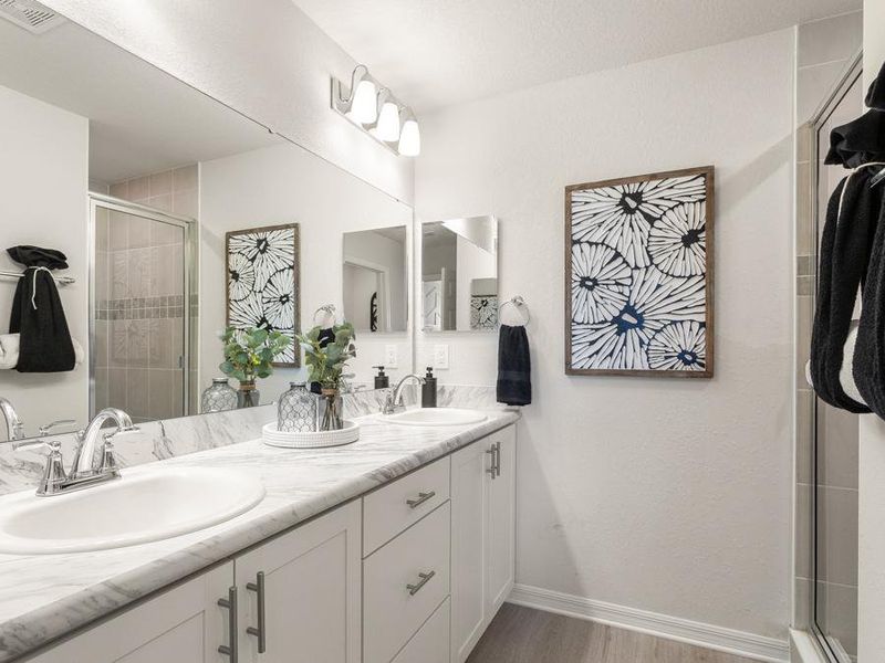 Your suite is complete with a walk-in wardrobe and spacious en-suite bath - Flora townhome model in St. Cloud, FL