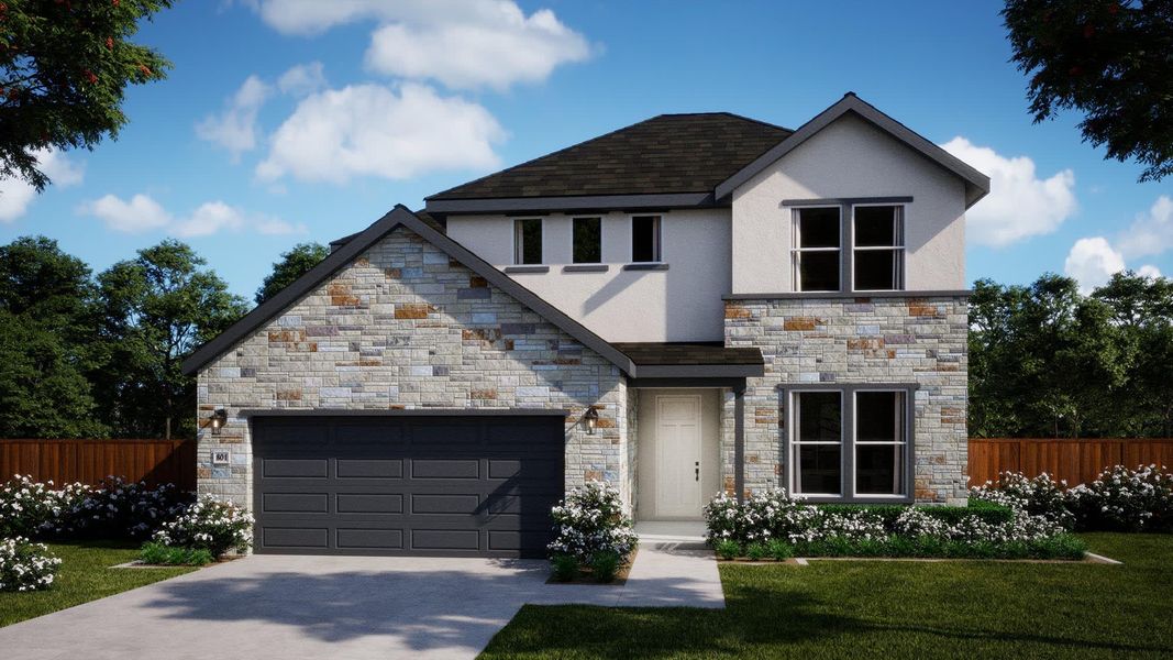 Elevation C | Javen | Sage Collection – Freedom at Anthem in Kyle, TX by Landsea Homes