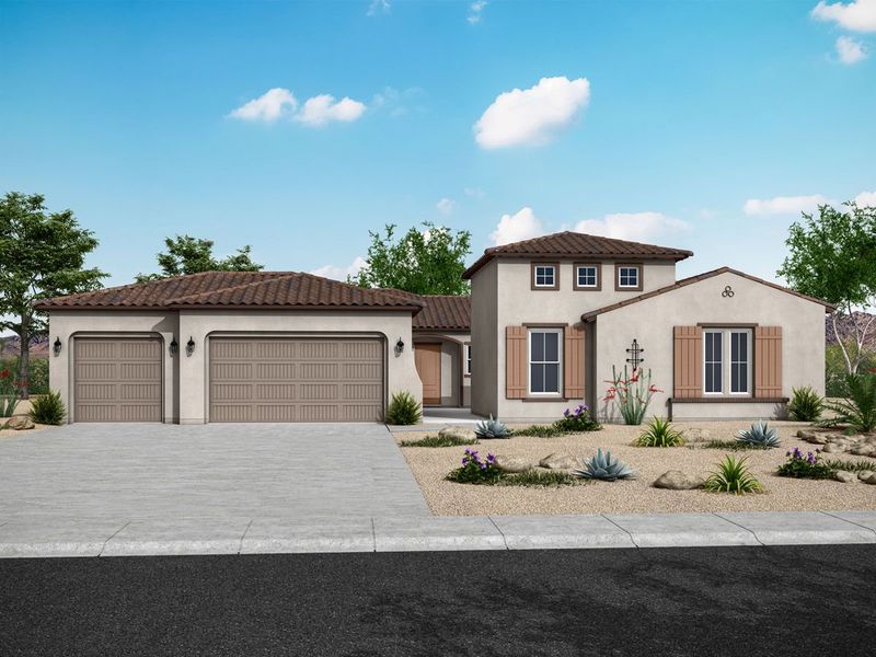 Lyra at Arroyo Norte spanish exterior elevation new home construction by William Ryan Homes Phoenix