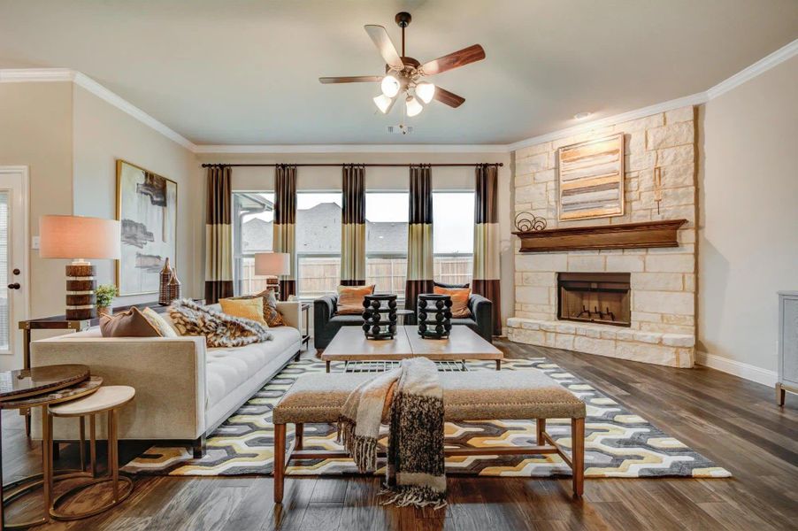 Family Room | Concept 2622 at Mockingbird Hills in Joshua, TX by Landsea Homes