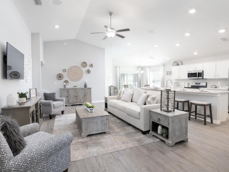 Enjoy an open living area, perfect for gathering with family and friends - Raychel model home in Palmetto, FL