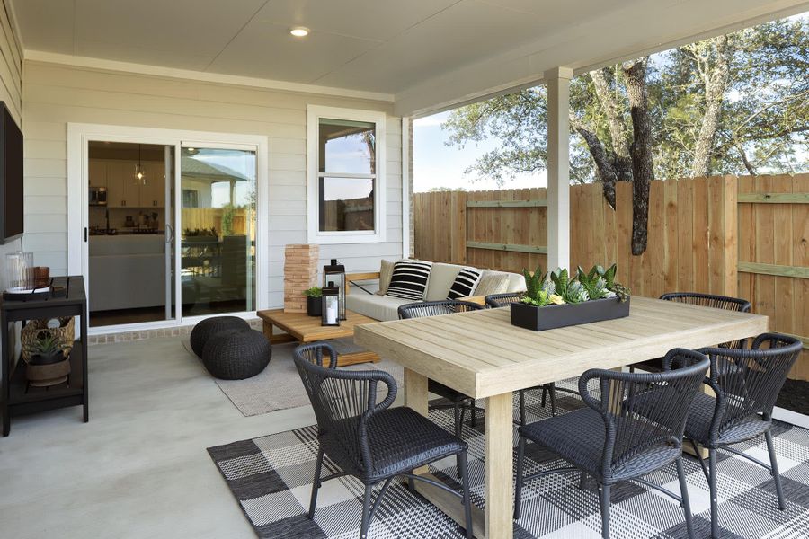 Covered Patio | Eli at Lariat in Liberty Hill, TX by Landsea Homes