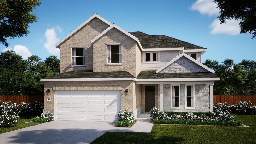 Elevation B | Beau | Sage Collection – Freedom at Anthem in Kyle, TX by Landsea Homes