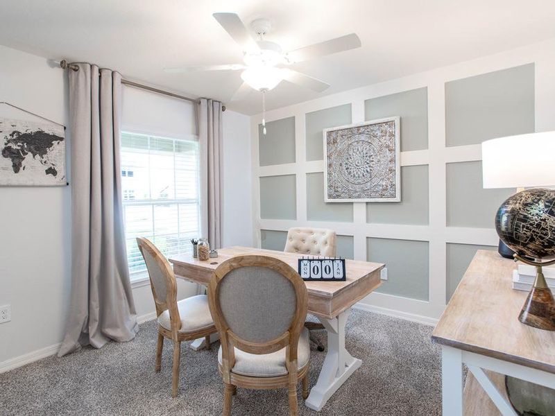 And, secondary bedrooms also serve flexible-uses, such as this home office - Parker model home in Eagle Lake, FL