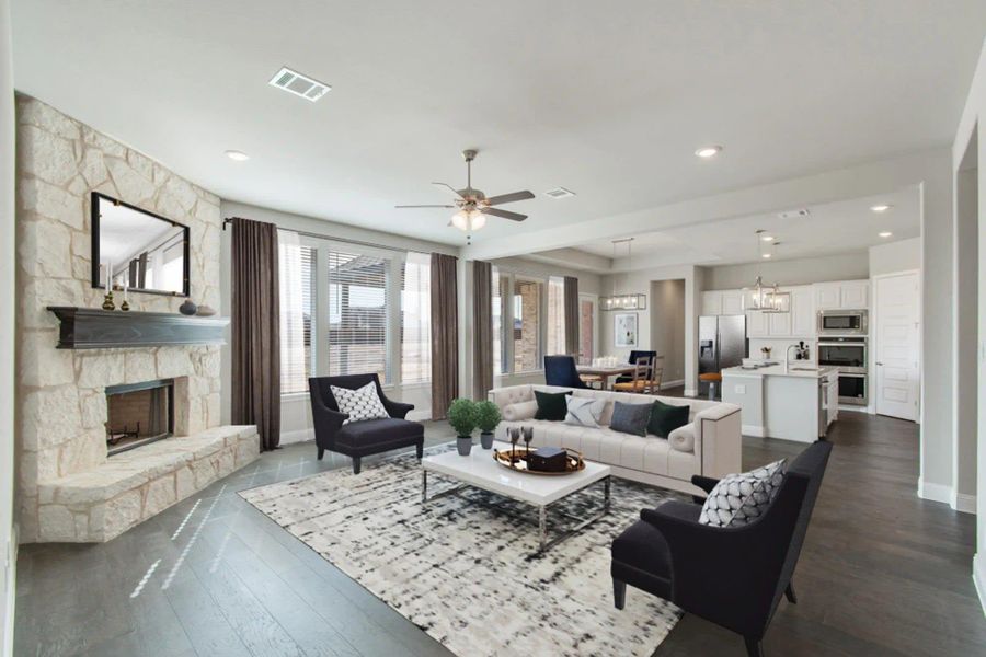 Family Room | Concept 2623 at Hidden Creek Estates in Van Alstyne, TX by Landsea Homes