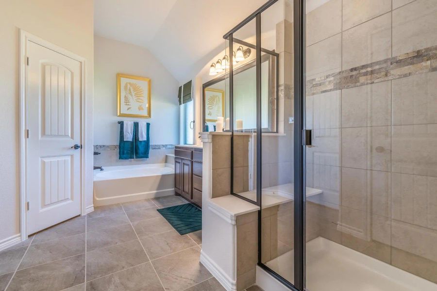 Primary Bath | Concept 2379 at Abe's Landing in Granbury, TX by Landsea Homes