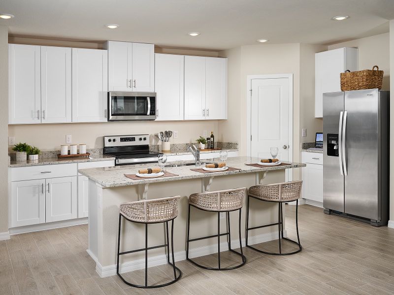 Kitchen modeled at Magnolia Bay.