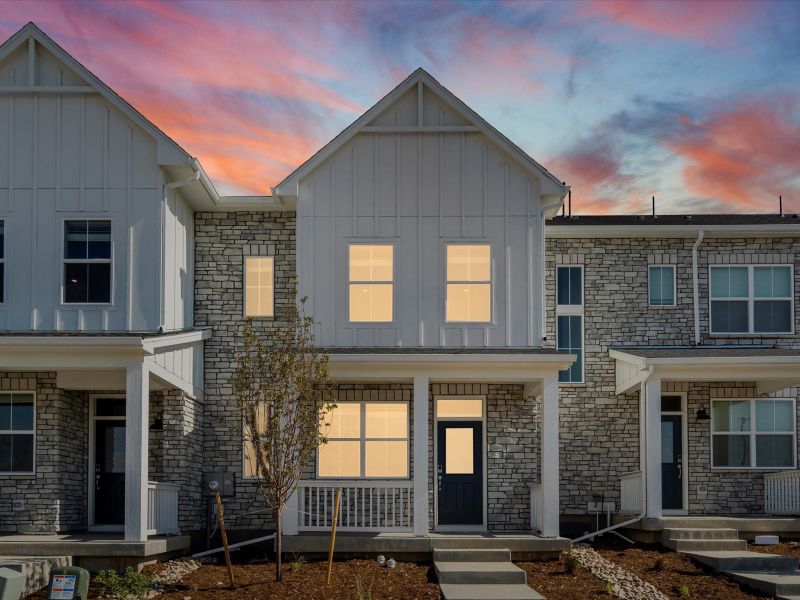 Orchard exterior image taken at a Meritage Homes community in Aurora, CO.