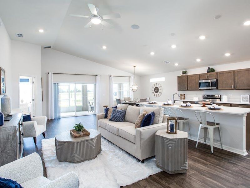 These Auburndale new homes are designed with popular open-concept layouts - Serendipity home plan