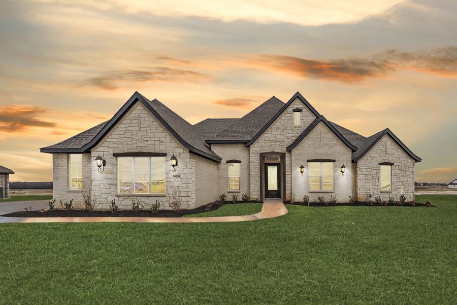 Elevation B with Stone | Concept 2623 at Hidden Creek Estates in Van Alstyne, TX by Landsea Homes