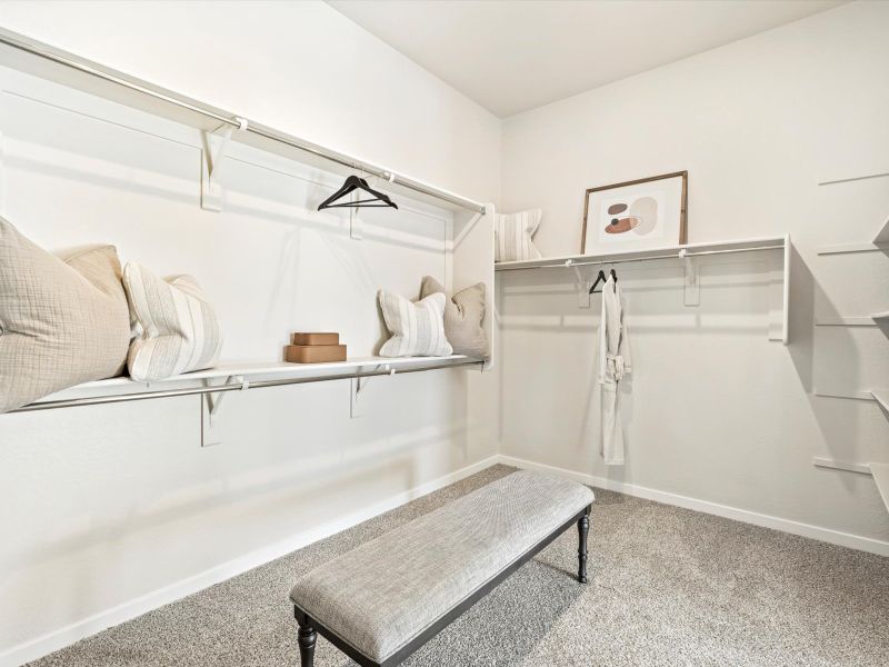 Lennon primary closet modeled at Abel Ranch