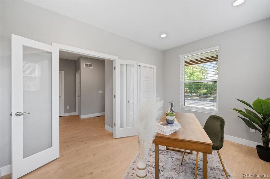 French Doors Lead to Main Level Bedroom or Office.