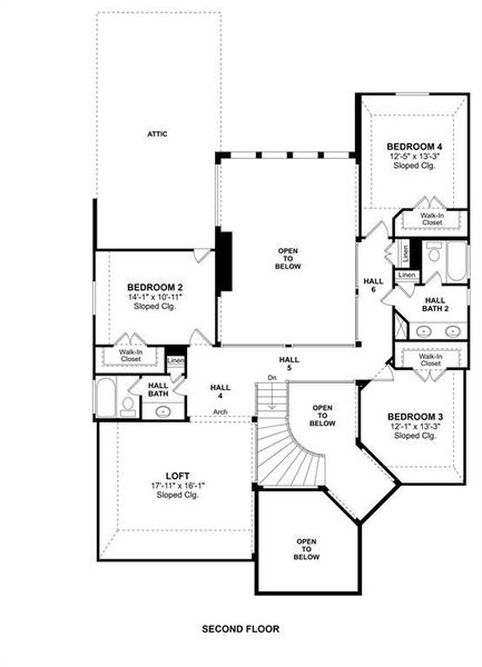 The Andrew floor plan by K. Hovnanian® Homes. 2nd Floor shown. *Prices, plans, dimensions, features, specifications, materials, and availability of homes or communities are subject to change without notice or obligation.