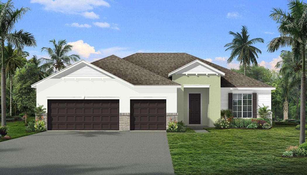 French Country Elevation for Florida at Bulow Creek Preserve in Ormond Beach, Florida by Landsea Homes