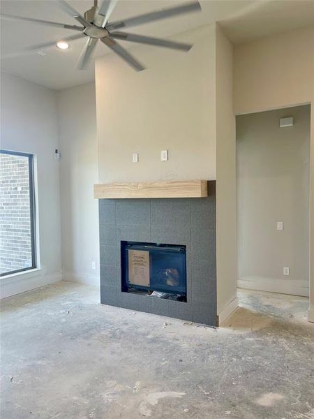 Gas Fireplace at Family Room