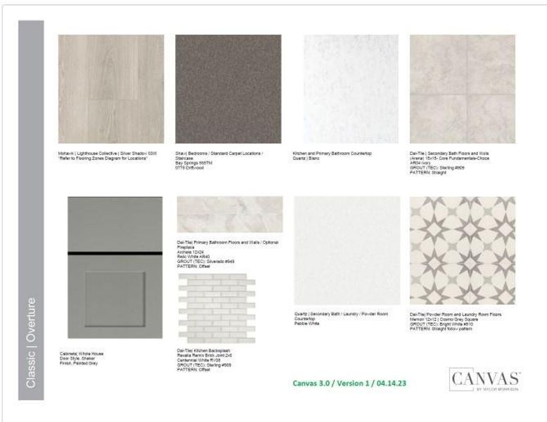 Design Selections.  Home is under construction and selections are subject to change.