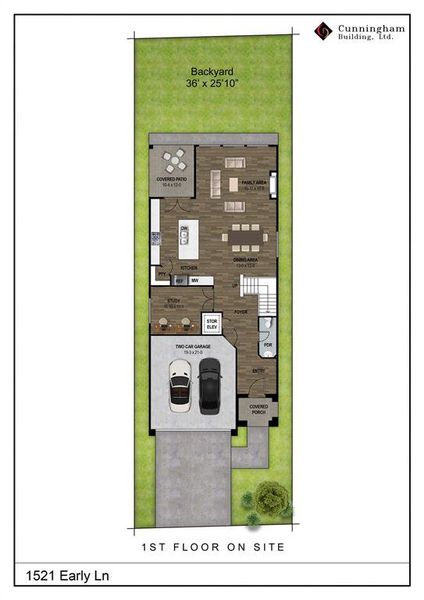 Site plan rendering to show space and layout. Buyer/ buyer's agent are responsible for verifying all specs and details