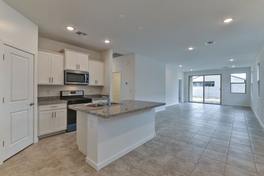 The Olive floorplans spacious kitchen.