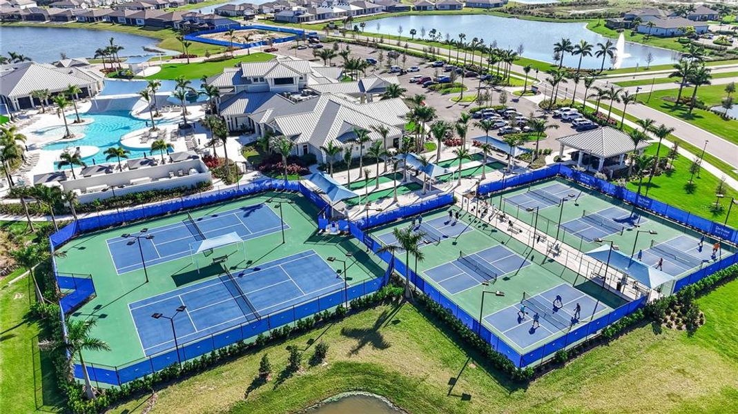 Two tennis courts and six pickleball courts (with room for more)