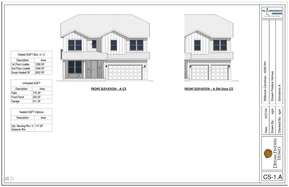 296 Elevation A Rendering