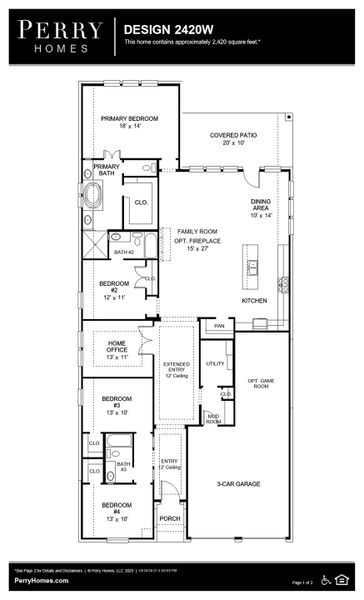 Floor Plan for 2420W