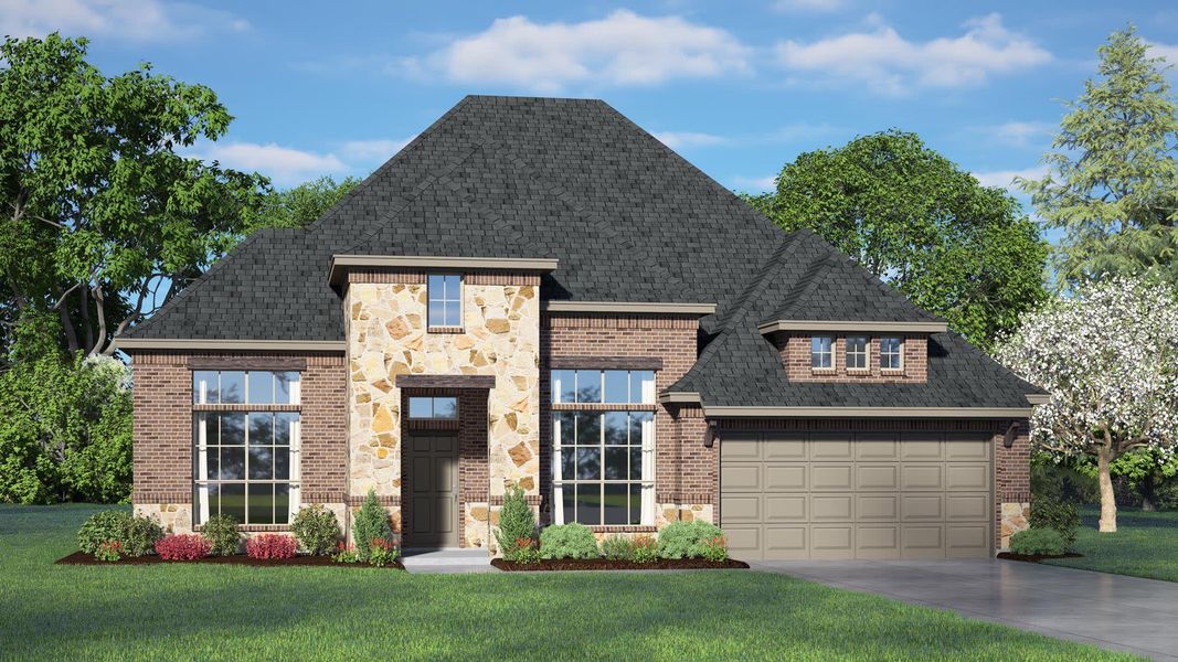 Elevation C with Stone | Concept 2622 at Redden Farms - Signature Series in Midlothian, TX by Landsea Homes