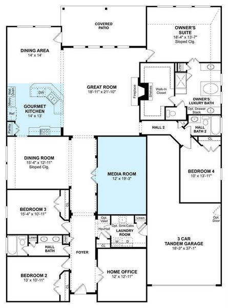 The Elaine floor plan by K. Hovnanian Homes. 1st Floor shown. *Prices, plans, dimensions, features, specifications, materials, and availability of homes or communities are subject to change without notice or obligation.