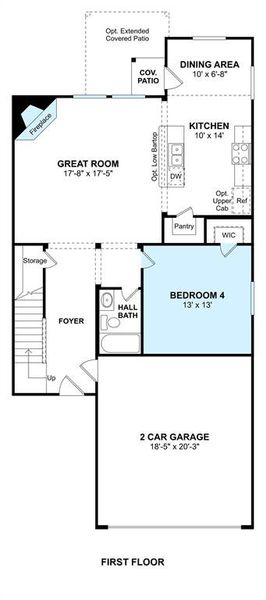 The Lockport II floor plan by K. Hovnanian Homes. 1st Floor shown. *Prices, plans, dimensions, features, specifications, materials, and availability of homes or communities are subject to change without notice or obligation.