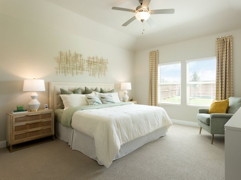 The Kessler's primary bedroom featured at Trails of Lavon