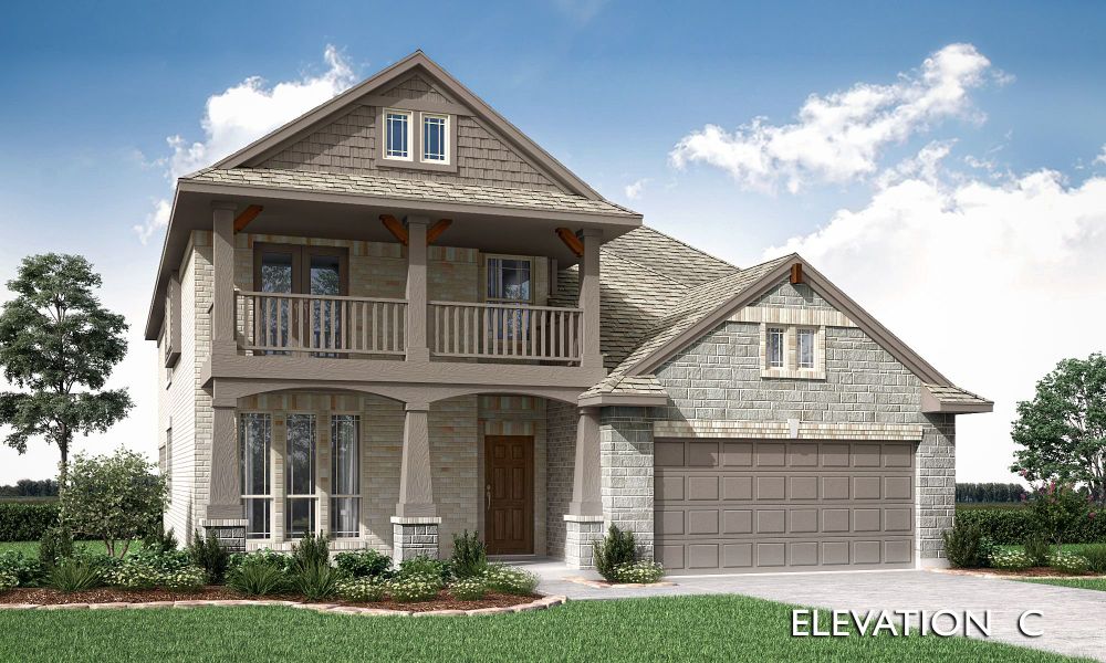 Elevation C. 3,100sf New Home in Waxahachie, TX