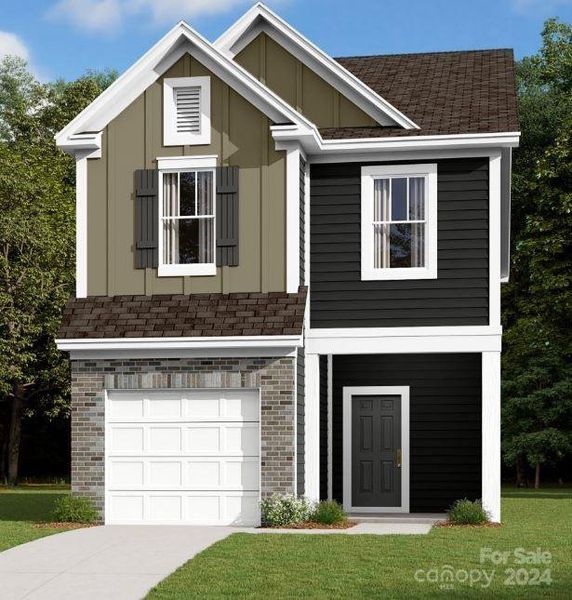 Rendering of exterior. Actual colors may vary